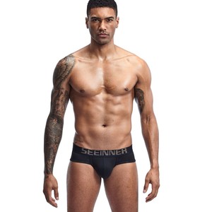 Фото - Стильні бріфи Seeinner чорні з брендованою резинкою - Men box