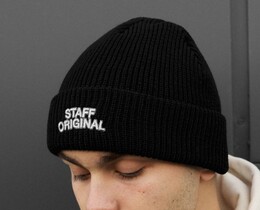 Фото - Брендированная мужская шапка Staff b12 black logo - Men box