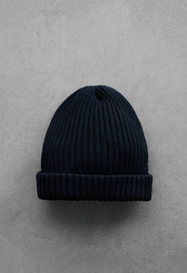 Фото - Однотонна чоловіча шапка Staff 10 long navy - Men box