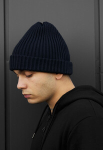 Фото - Однотонна чоловіча шапка Staff 10 long navy - Men box