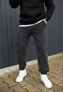 Фото - Джинсовые джогеры темно-серого цвета Staff 043 dark gray - Men box