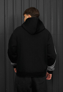 Фото - Черно-серое худи Staff fa gray & black zip oversize fleece - Men box