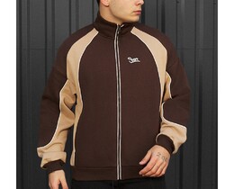 Фото - Утепленное худи Staff mi brown & beige reflective oversize fleece - Men box
