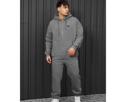 Фото - Базовий спортивний костюм Staff wit zip gray oversize fleece - Men box