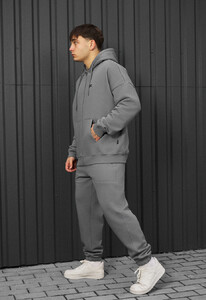 Фото - Базовый спортивный костюм Staff wit zip gray oversize fleece - Men box