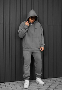 Фото - Базовый спортивный костюм Staff wit zip gray oversize fleece - Men box