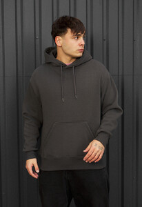 Фото - Однотонное оверсайз худи Staff dark gray oversize fleece - Men box