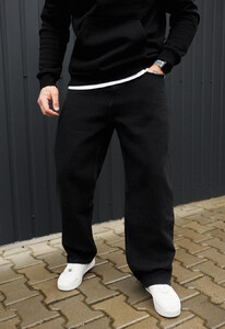 Фото - Широкие молодежные джинсы Staff 023 black baggy - Men box