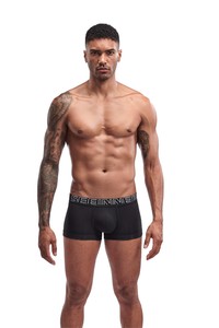Фото - Боксери чоловічі Seeinner чорні з сірим написом на гумці - Men box