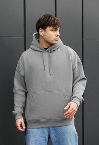 Фото - Сіре оверсайз худі Staff gray oversize fleece - Men box