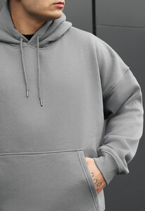 Фото - Сіре оверсайз худі Staff gray oversize fleece - Men box