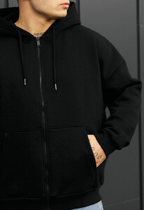 Фото - Оверсайз худі на замку Staff black zip fleece oversize - Men box