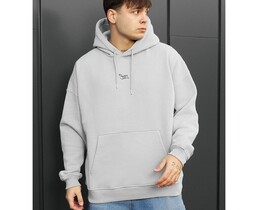 Фото - Брендоване чоловіче худі Staff logo light gray oversize fleece - Men box