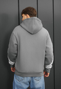 Фото - Зимове худі Staff fa gray & light gray zip oversize fleece - Men box