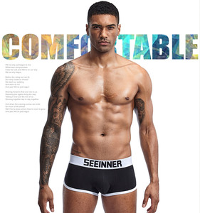 Фото - Труси для хлопців Seeinner чорні з білим поясом - Men box