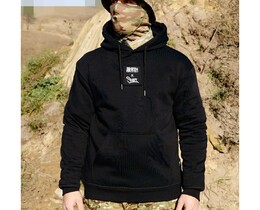 Фото - Патріотичне чоловіче худі Staff x ГУР Артан Zmiinyi black fleece - Men box