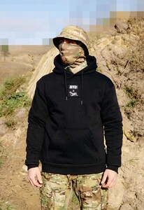 Фото - Патріотичне чоловіче худі Staff x ГУР Артан Zmiinyi black fleece - Men box