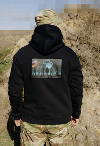 Фото - Патріотичне чоловіче худі Staff x ГУР Артан Zmiinyi black fleece - Men box