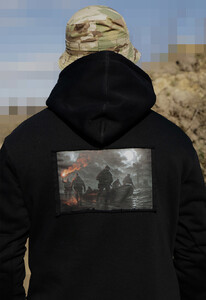 Фото - Утеплене худі Staff x ГУР Артан Sea black fleece - Men box