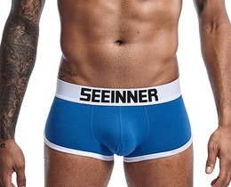 Фото - Комфортні боксерки бренду Seeinner. Колір: синій - Men box