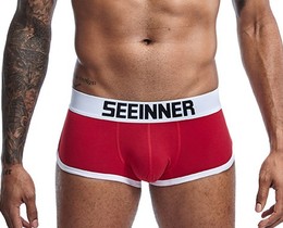 Фото - Боксери Seeinner червоного кольору з білою окантовкою - Men box