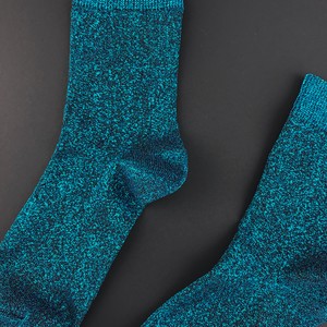 Фото - Жіночі люрексові шкарпетки SOX кольору морської хвилі Blue dust - Men box