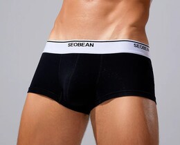 Фото - Однотонні чоловічі боксери від Seobean чорного кольору - Men box