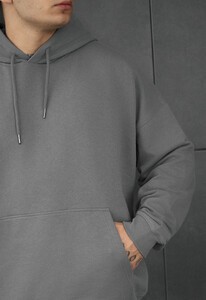 Фото - Молодежное оверсайз худи Staff gray oversize - Men box