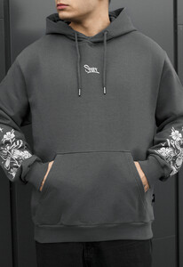 Фото - Молодежное оверсайз худи Staff tiger & flowers oversize - Men box