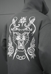 Фото - Молодежное оверсайз худи Staff tiger & flowers oversize - Men box