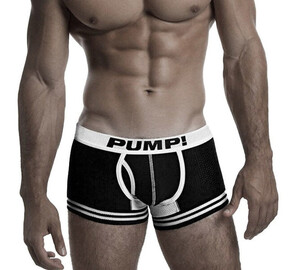 Фото - Чоловічі боксери Pump чорного кольору з білою гумкою - Men box