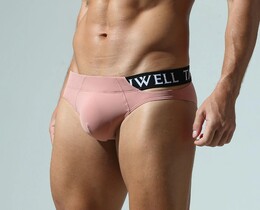 Фото - Брифы мужские Tauwell Cutline с боковым вырезом телесно-розового цвета - Men box
