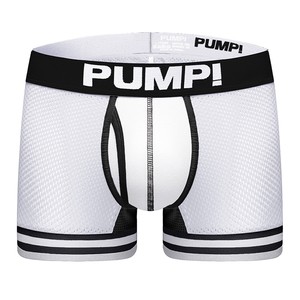 Фото - Боксери чоловічі Pump сітчасті білі з чорною резинкою - Men box