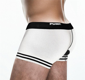 Фото - Боксери чоловічі Pump сітчасті білі з чорною резинкою - Men box