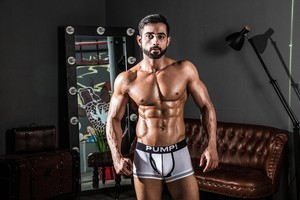 Фото - Боксери чоловічі Pump сітчасті білі з чорною резинкою - Men box