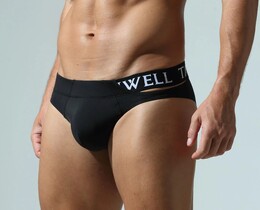 Фото - Брифы мужские Tauwell Cutline с боковым вырезом черного цвета - Men box