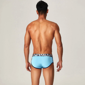 Фото - Чоловічі боксерки Tauwell блакитного кольору з широкою чорною резинкою, облягаюча посадка - Men box