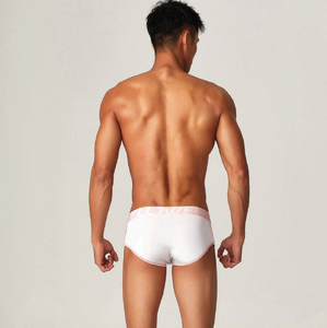 Фото - Чоловічі боксерки Tauwell білого кольору з широкою рожевою резинкою, облягаюча посадка - Men box