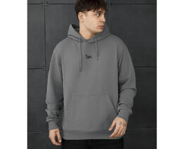 Фото - Молодежное оверсайз худи Staff logo gray oversize - Men box