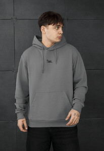 Фото - Молодежное оверсайз худи Staff logo gray oversize - Men box