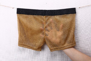 Фото - Чоловічі прозорі боксери Ciokicx золоті з люрексової сіточки - Men box