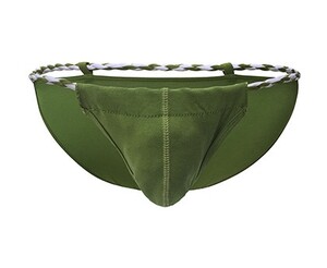 Фото - Чоловічі танга Ciokicx кольору хакі з канатним поясом та відкритою задньою частиною - Men box