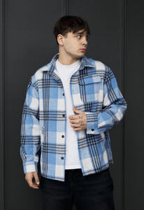 Фото - Мужская куртка-рубашка в клетку Staff ero blue - Men box