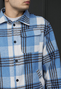Фото - Мужская куртка-рубашка в клетку Staff ero blue - Men box