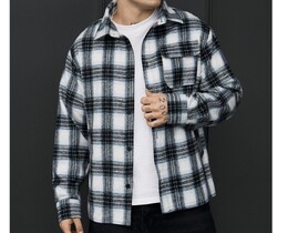 Фото - Мужская куртка-рубашка в клетку Staff ero black & white - Men box