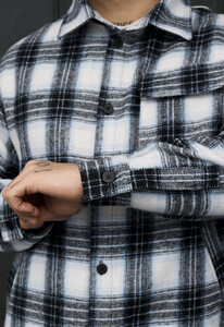 Фото - Мужская куртка-рубашка в клетку Staff ero black & white - Men box
