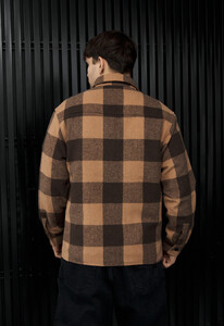 Фото - Мужская куртка-рубашка в клетку Staff ero brown - Men box