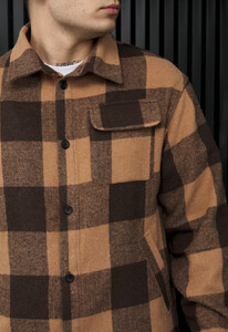 Фото - Мужская куртка-рубашка в клетку Staff ero brown - Men box