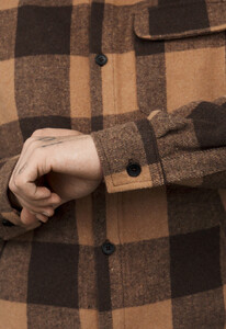 Фото - Мужская куртка-рубашка в клетку Staff ero brown - Men box