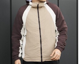 Фото - Чоловіча куртка вітровка з капюшоном Staff tek beige & brown - Men box